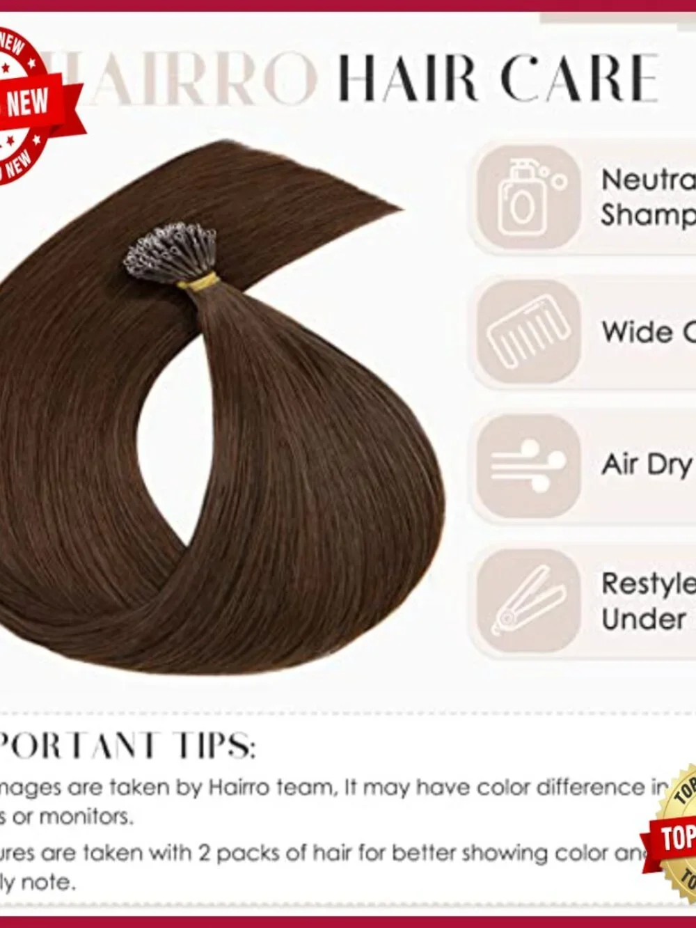 24 Inch Human Hair Extensions Nano Bead Pre Bonded 50g Pack